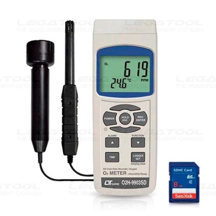 Lutron O2H-9903SD เครื่องวัดออกซิเจนในอากาศ 5in1 | SD Card image