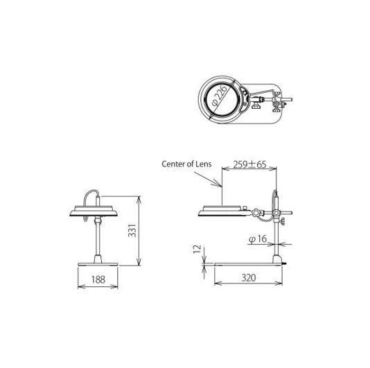 Otsuka MAGNALIGHT MGL-B-3XAR โคมไฟแว่นขยาย แบบตั้งโต๊ะ กำลั้งขยาย 3 เท่า image