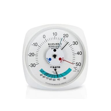 SK Sato MINI-MAX ที่วัดอุณหภูมิและความชื้นสัมพัทธ์ติดผนัง (-30 To 50°C)
