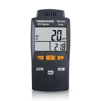 Tenmars TM-801 เครื่องวัดก๊าซคาร์บอนมอนอกไซด์ (CO) แบบดิจิทัล พร้อมวัดอุณหภูมิ