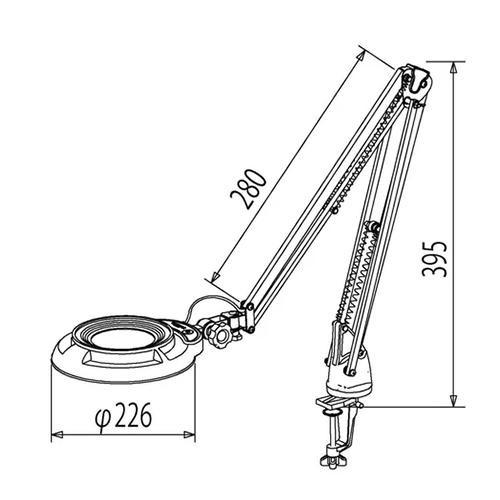 Otsuka ENVL6K-CF-2XAR โคมไฟแว่นขยายกำลังขยาย 2 เท่า (Full Spectrum LED Lighting Magnifier) | Compact free arm type image