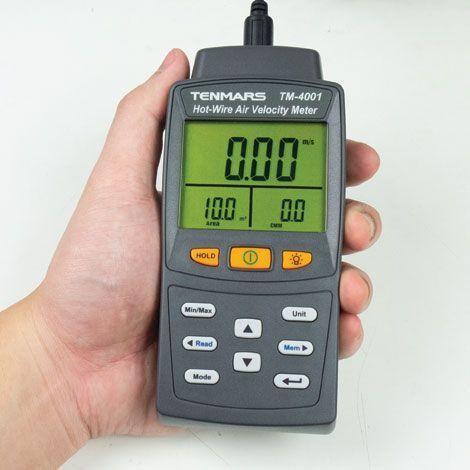 Tenmars TM-4001 เครื่องวัดความเร็วลมและปริมาตรลมแบบ Hot-Wire | 3in1 (โพรบดัดงอได้) image