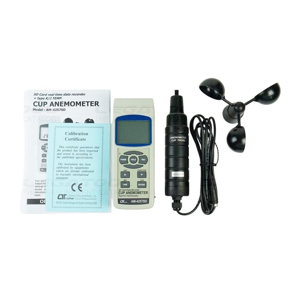 Lutron AM-4257SD เครื่องวัดและบันทึกความเร็วลมแบบคัพ SD Card image