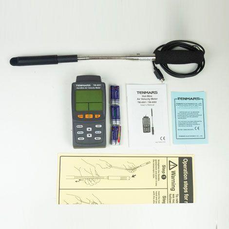 Tenmars TM-4001 เครื่องวัดความเร็วลมและปริมาตรลมแบบ Hot-Wire | 3in1 (โพรบดัดงอได้) image