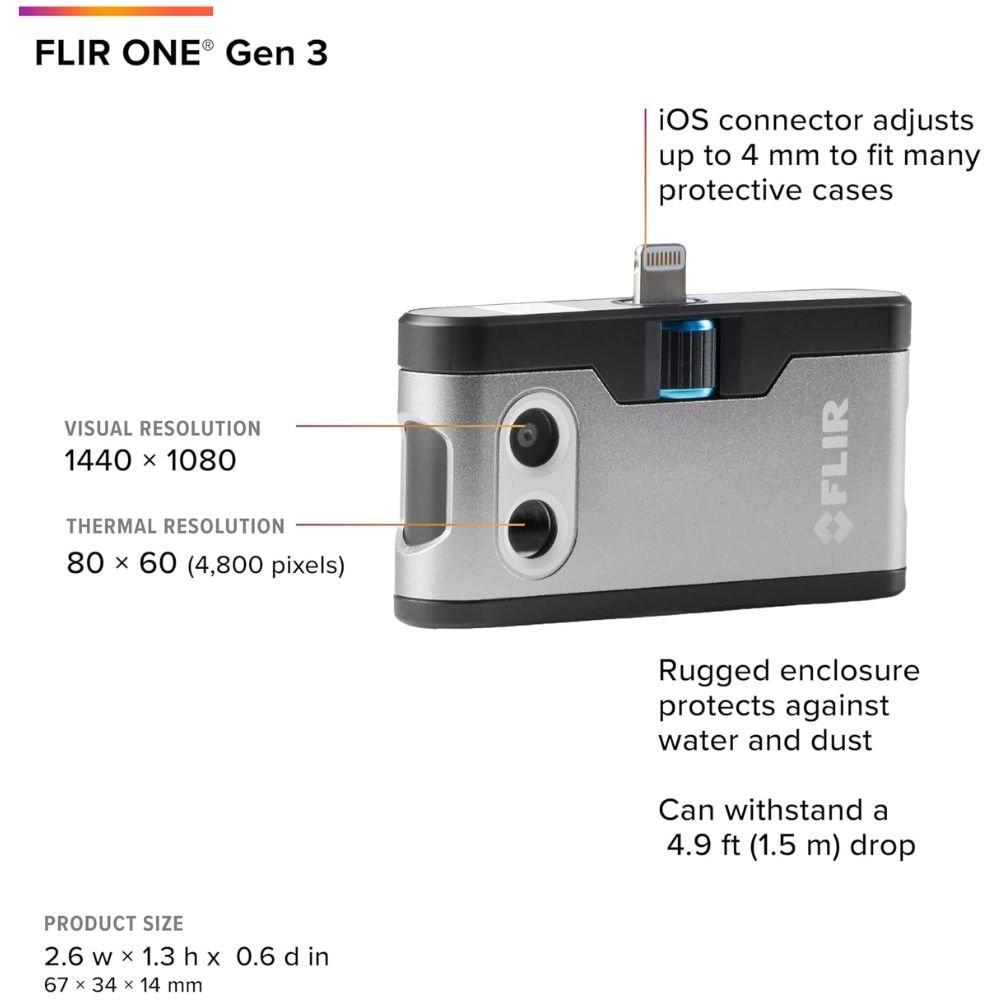 FLIR ONE Gen3 iOS กล้องถ่ายภาพความร้อนสำหรับสมาร์ตโฟน iOS (Lightning) image