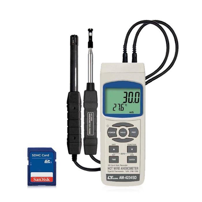 Lutron AM-4234SD เครื่องบันทึกความเร็วลมแบบ Hot Wire | SD Card image