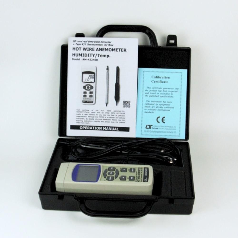 Lutron AM-4224SD เครื่องวัดและบันทึกความเร็วลม/ ปริมาตรลมแบบ Hot Wire (6 In 1) | SD Card image
