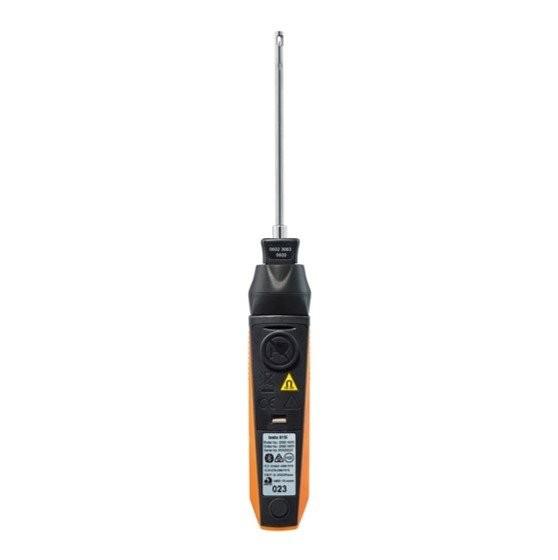 Testo 915i-A โพรบวัดอุณหภูมิ Thermometer with air probe and smartphone operation image