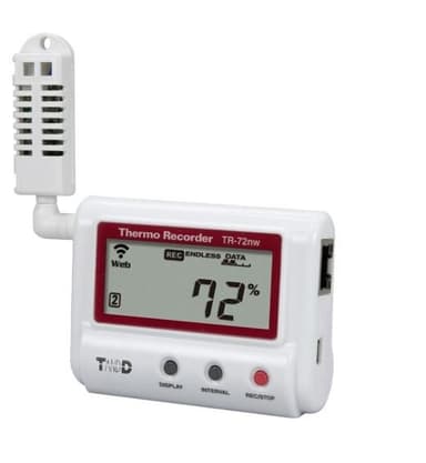 T&D TR-72nw เครื่องบันทึกอุณหภูมิและความชื้นแบบไร้สาย 8,000 Data/Ch (Wired LAN, USB)
