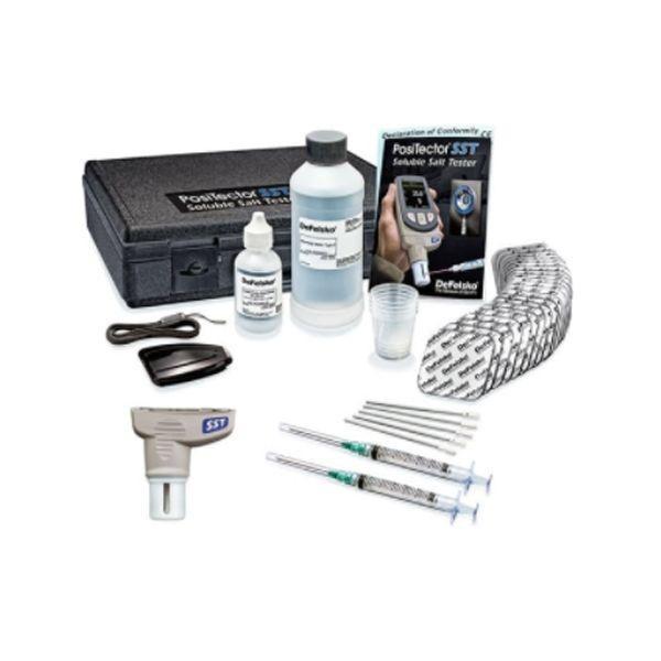 Defelsko PosiTector SSTKITL ชุดสำหรับทดสอบและเซนเซอร์ความเข้มข้นของเกลือบนพื้นผิวโลหะ | Latex Patch Kit and probe only image