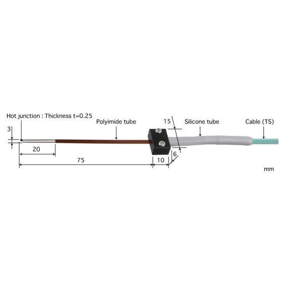 Anritsu 505K-TS1-ASP โพรบวัดอุณหภูมิ Flat leaf probes Max.400℃ (Type K) image