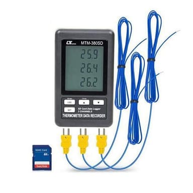 Lutron MTM-380SD เครื่องบันทึกอุณหภูมิ 3ช่องโพรบ | Max.1300°C