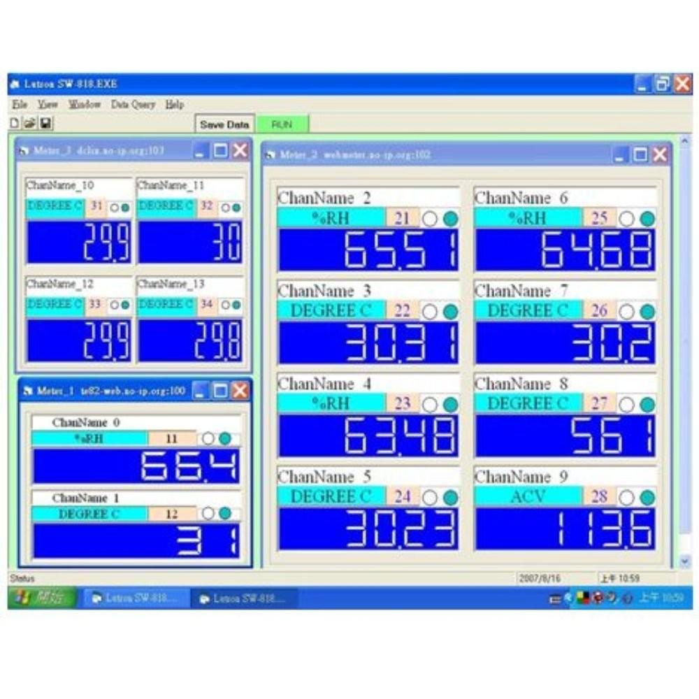 Lutron SW-818 โปรแกรมสำหรับอ่านและบันทึกข้อมูลการวัด Network Data Acquistion Software image