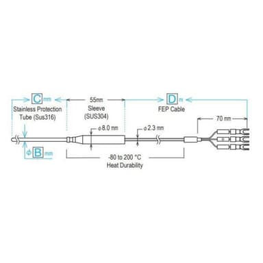 TND TR-8220 โพรบวัดอุณหภูมิ Pt100 Low to High Temp Type (Made to order)
