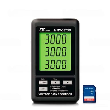 Lutron MMV-387SD เครื่องบันทึกแรงดันไฟฟ้า 3 channels VOLTAGE RECORDER