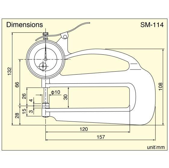 TECLOCK SM-114 ไดอัลเกจวัดความหนา 10mm image