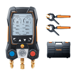Testo 550s Smart digital manifold with wireless clamp temperature probes (with sightglass)