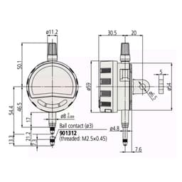 Mitutoyo M-543-701 Digimatic Indicator (12.7mm)