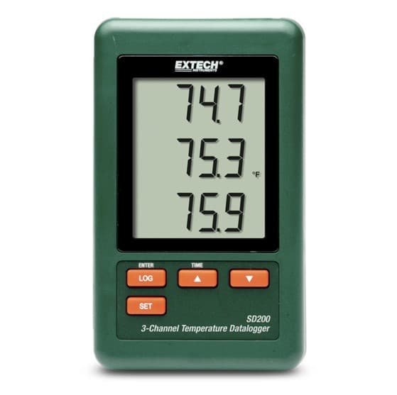 Extech SD200 เครื่องบันทึกอุณหภูมิ 3 ช่องโพรบ Temperature Datalogger