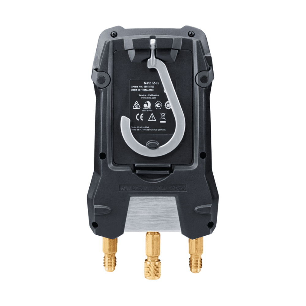 Testo 550s Smart digital manifold with wireless clamp temperature probes (with sightglass)