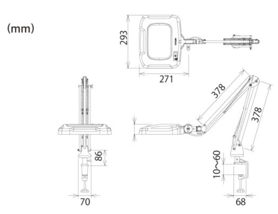 Otsuka O-LIGHT7-F-4XAR โคมไฟแว่นขยายแบบมีแขนจับหนีบโต๊ะ 4XAR
