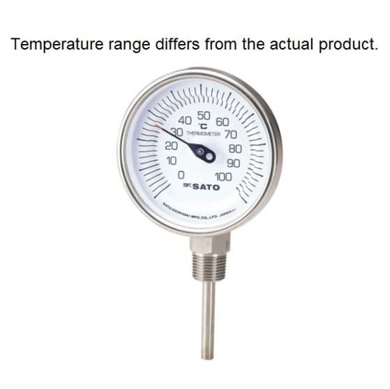 SK Sato SK-2030-24 Bimetal Thermometer, −30 to 50 °C 150mm Stem