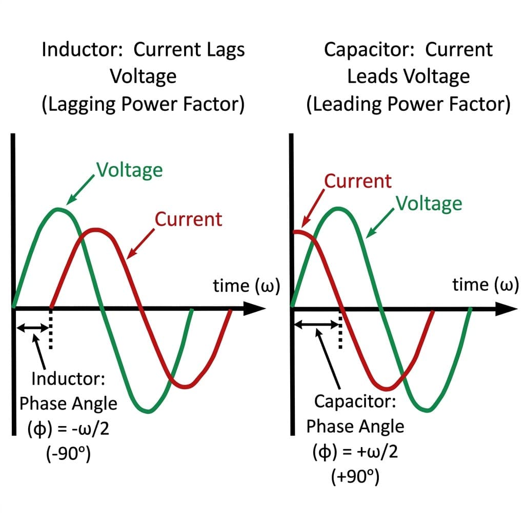 ความหมายของตัวประกอบกำลังแบบล้าหลัง (Lagging Power Factor) และแบบนำหน้า (Leading Power Factor)