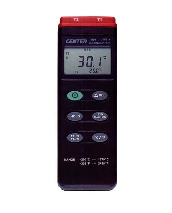 CENTER-301 เครื่องวัดอุณหภูมิ Thermocouple Type K รองรับ 2Ch