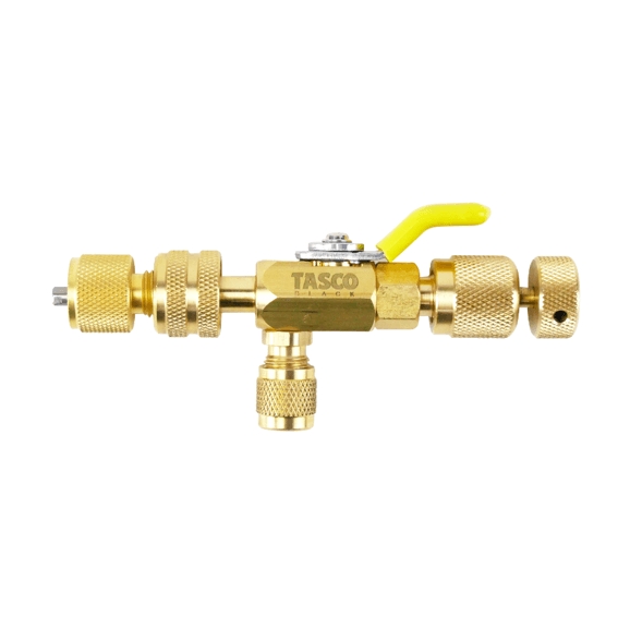 TASCO TB665 ข้อต่อทองเหลือง และบอลวาล์ว ชุดถอดไส้ศร 1/4″ - 5/16″