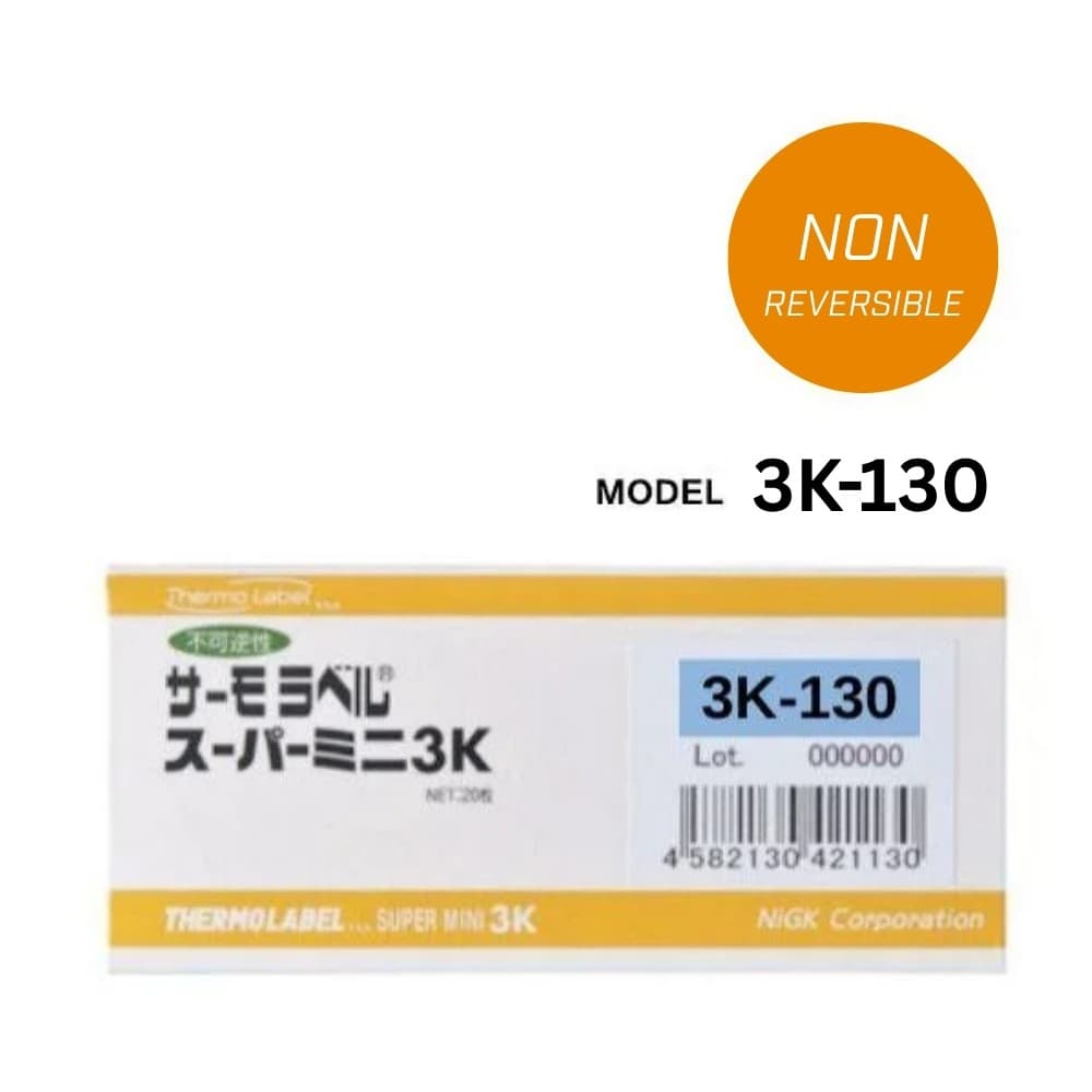 NiGK 3K-130 แถบวัดอุณหภูมิแบบ Irreversible | 130 - 140 - 150°C | 20pcs/ 1pack