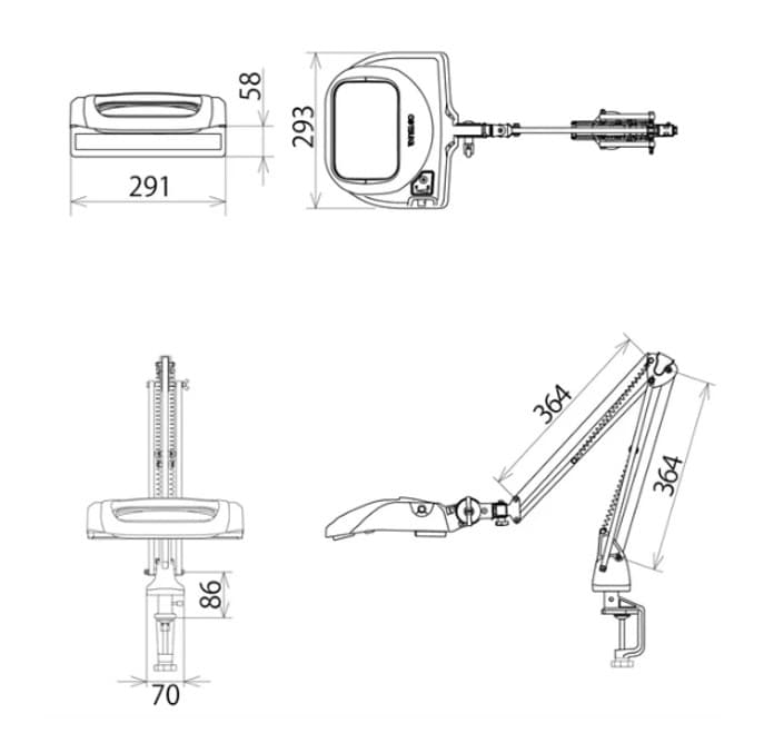 O-LIGHT6-F-2XAR โคมไฟแว่นขยายแบบมีแขนจับหนีบโต๊ะ 2XAR-photo1