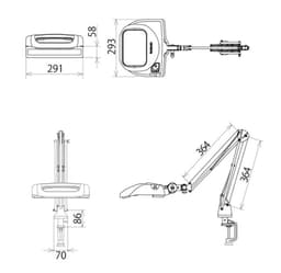 O-LIGHT6-F-2XAR โคมไฟแว่นขยายแบบมีแขนจับหนีบโต๊ะ 2XAR-photo1