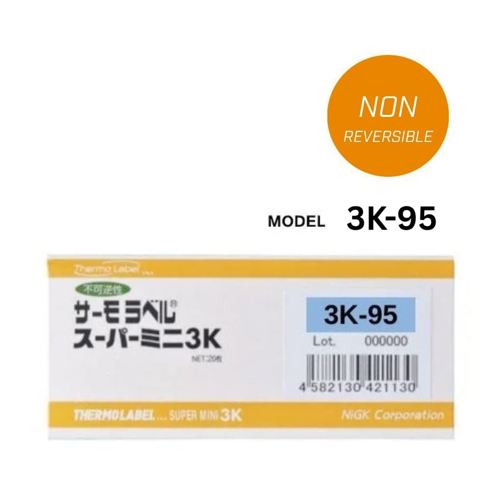 NiGK 3K-95 แถบวัดอุณหภูมิแบบ Irreversible | 95 - 100 - 105°C | 20pcs/ 1pack