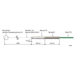 Anritsu B1_6-K-J1-M1-L300-TC1-ANP โพรบวัดอุณหภูมิ Bendable Wiry SHEATH series Type K-photo0